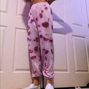 Tie dye sweatpants pink